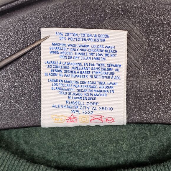 Vintage Jerzees Russell Sweatshirt Men's XL Made USA Blank Green Crewneck EUC - Picture 3 of 6